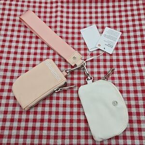 Lululemon Pink and White Wristlet